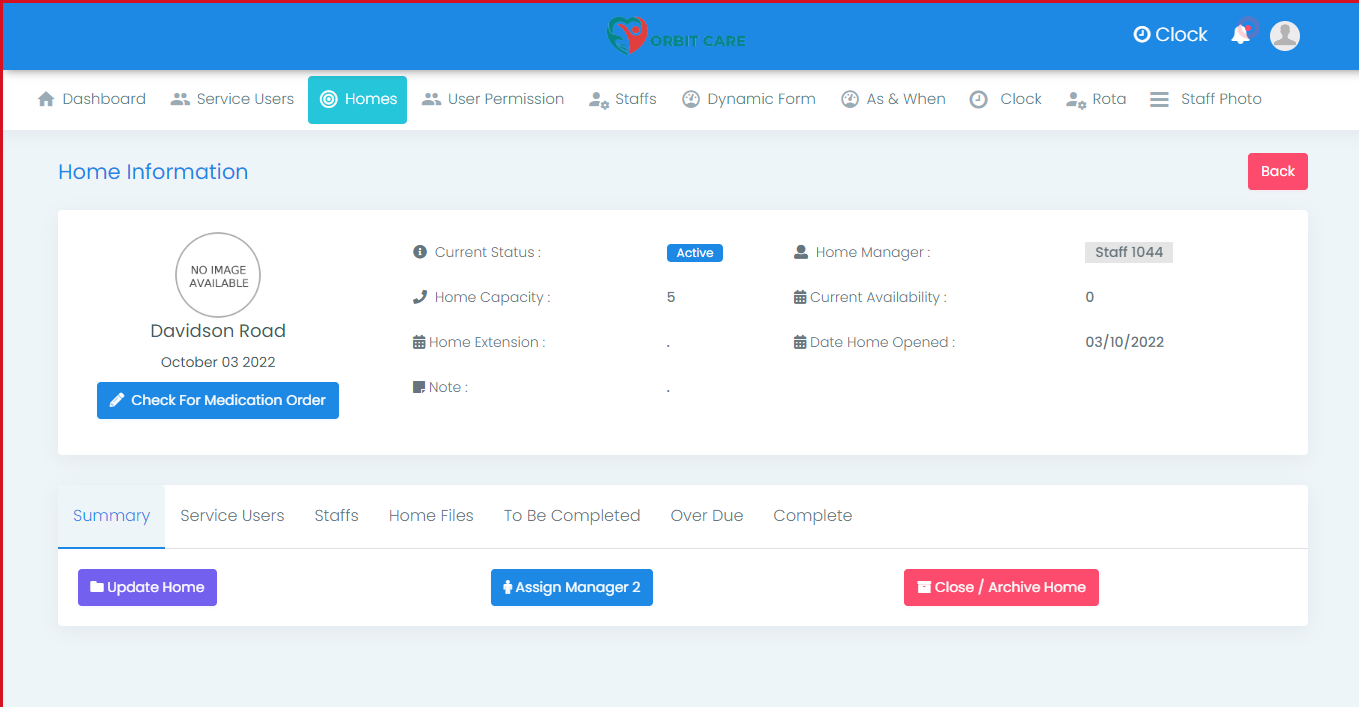 care home management